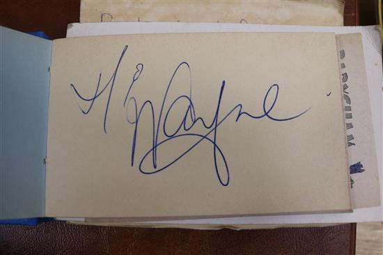 A signed photograph of Richard Burton, 1965, a small autograph book with 1960s pop groups, sundry film, theatre and pop ephemera etc.